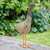Wire Duck Garden Ornament: Recycled Metal Sculpture