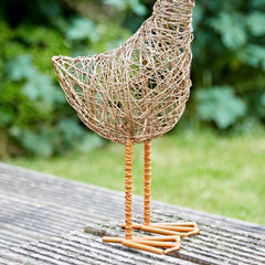 Wire Duck Garden Ornament: Recycled Metal Sculpture