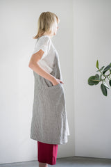 Soft Linen Apron / Washed Linen Apron / Square Cross Apron / Japanese Style Apron / Garden Apron