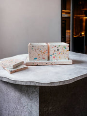 Terrazzo Lidded Jar with Tray Set: Decorative Kitchen Storage
