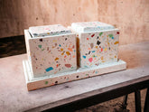 Terrazzo Lidded Jar with Tray Set: Decorative Kitchen Storage