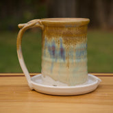 Stoneware Pottery Microwave Bacon Cooker in Golden Brown