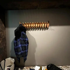 Walnut & Beech Wood Magnetic Piano Coat Rack – Space Saving Wall Hook Organizer for Coats, Hats, Towels