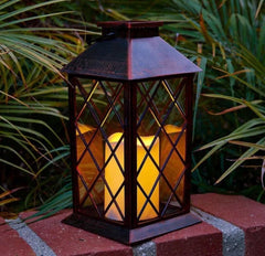 11 in. Solar LED Bronze Finish Lantern
