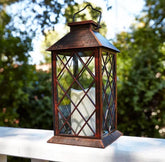 11 in. Solar LED Bronze Finish Lantern
