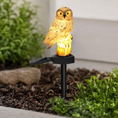 Solar Owl Garden Light, Waterproof LED Yard Decor, Outdoor Patio Lawn Pathway Lamp