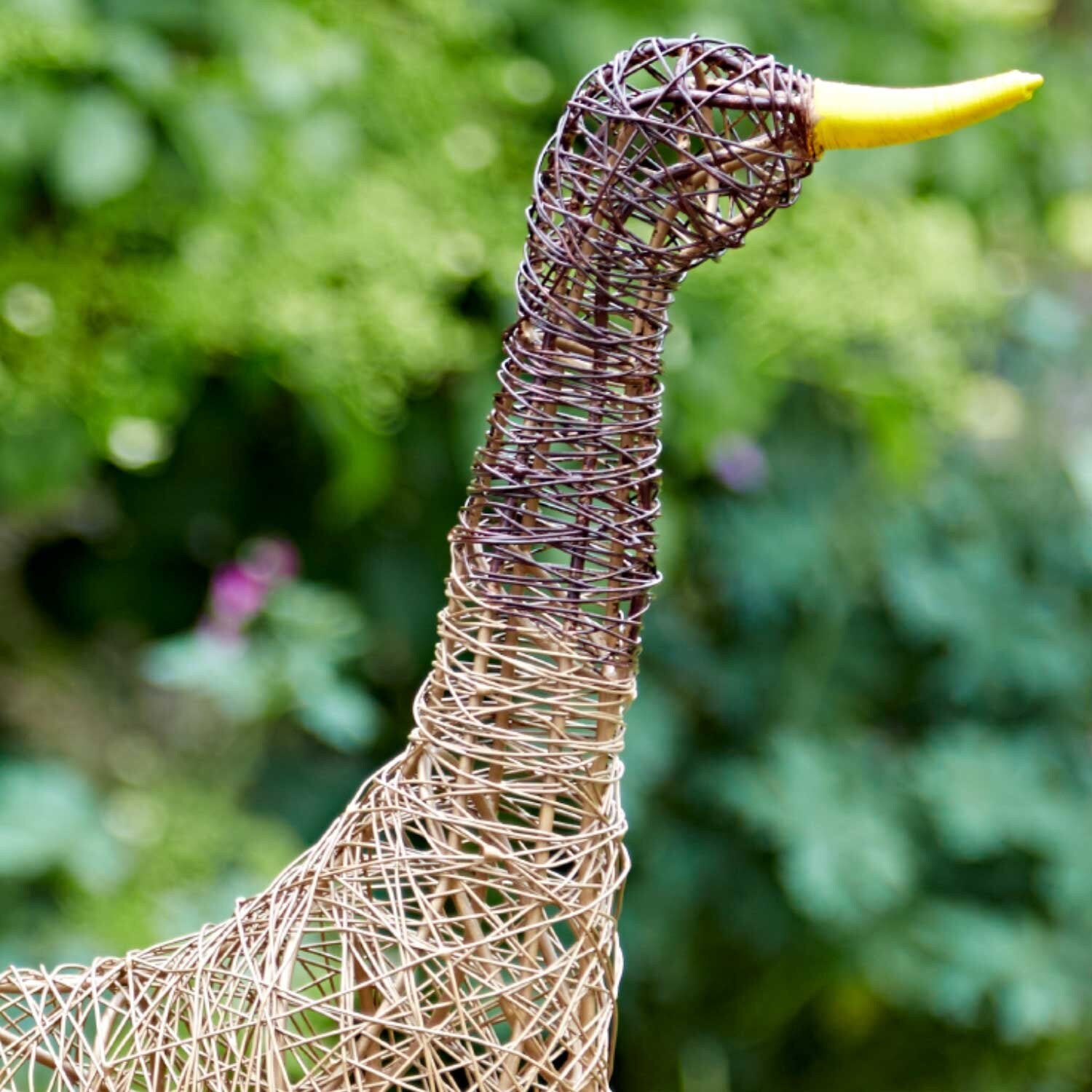 Wire Duck Garden Ornament: Recycled Metal Sculpture