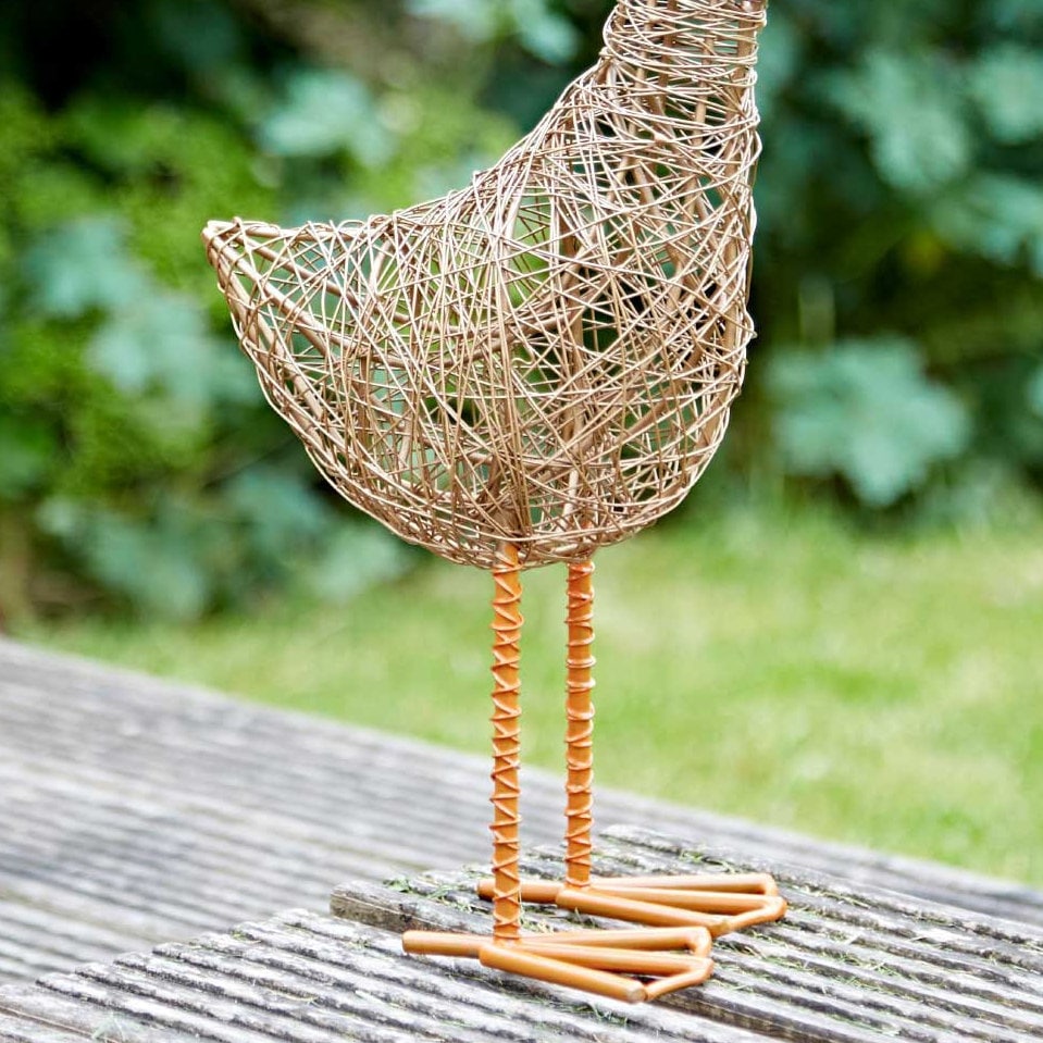 Wire Duck Garden Ornament: Recycled Metal Sculpture