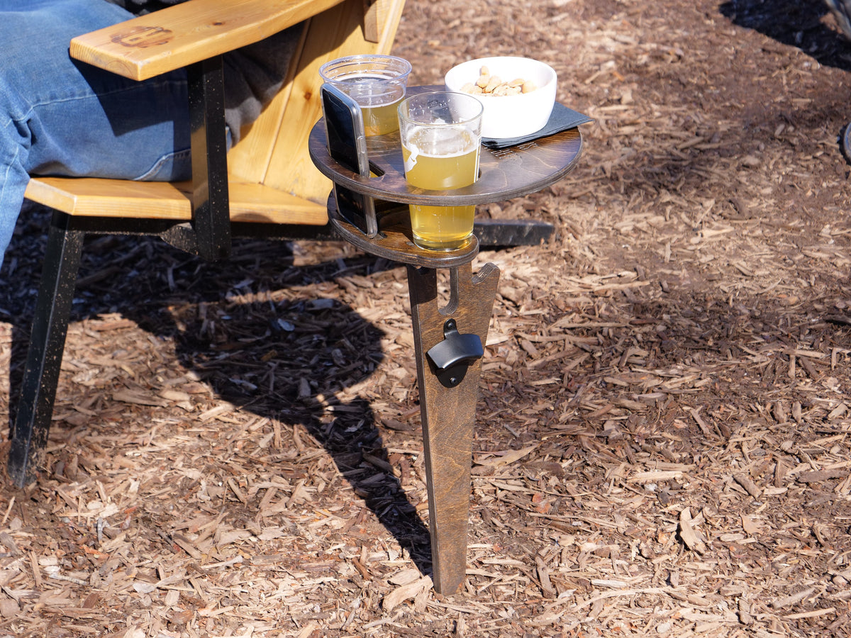 Portable Folding Beer Table with Bottle Opener and Phone Holder