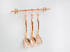 Copper Pipe Utensil and Pan Hanging Rail with Solid Brass Fittings