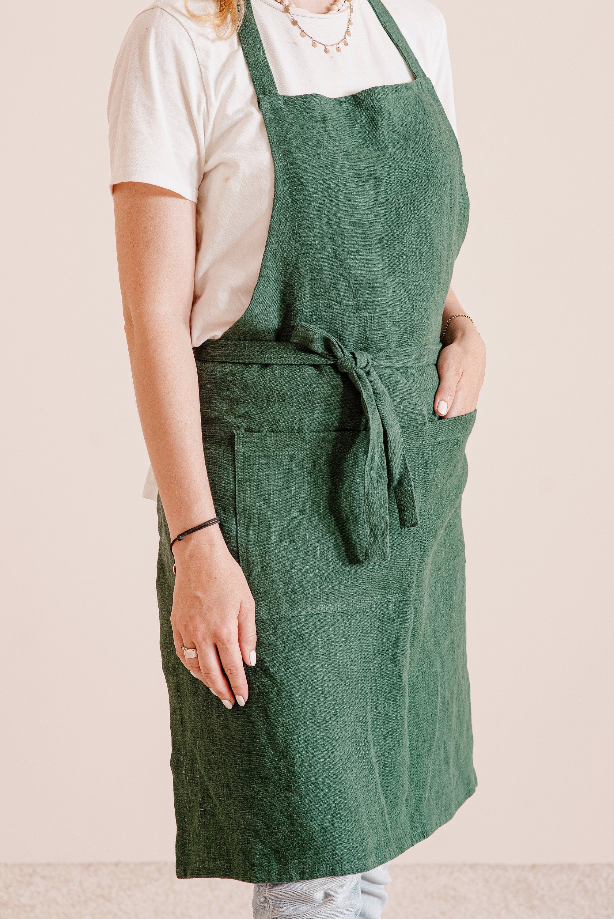 Linen Apron with Pockets