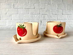 Ceramic Sponge Holder with Tomato Drawing