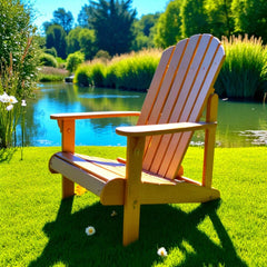 Wooden Folding Adirondack Chairs, All-Weather Outdoor Lounge Chairs for Patio, Lawn, Garden, Poolside, Fire Pit Seating
