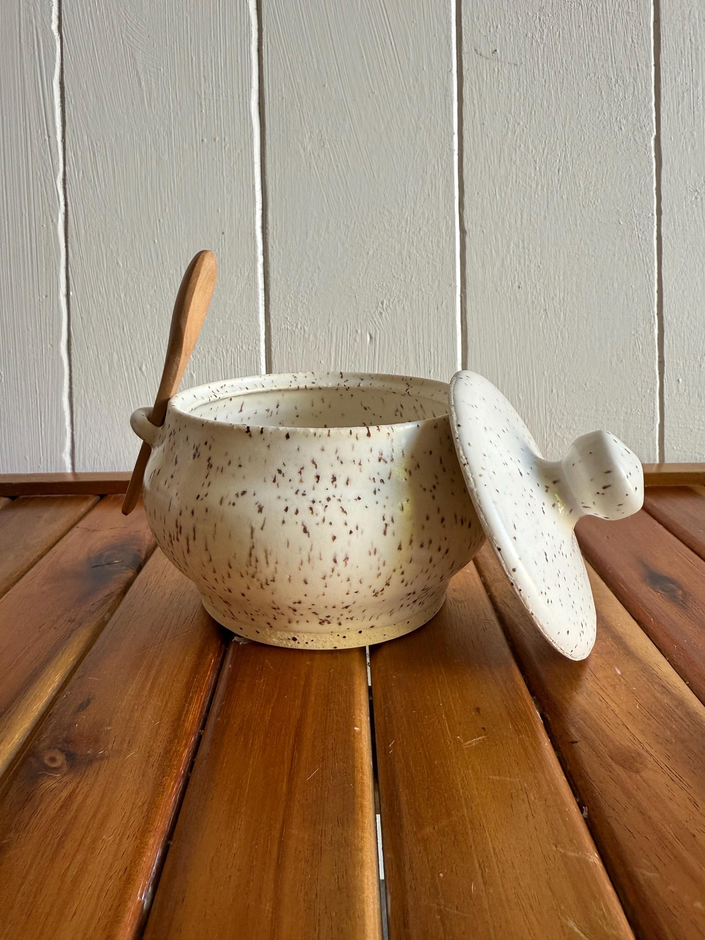 Ceramic Lidded Salt Cellar with Spoon