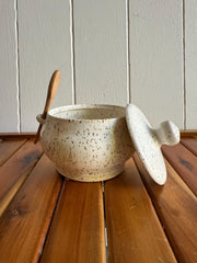 Ceramic Lidded Salt Cellar with Spoon