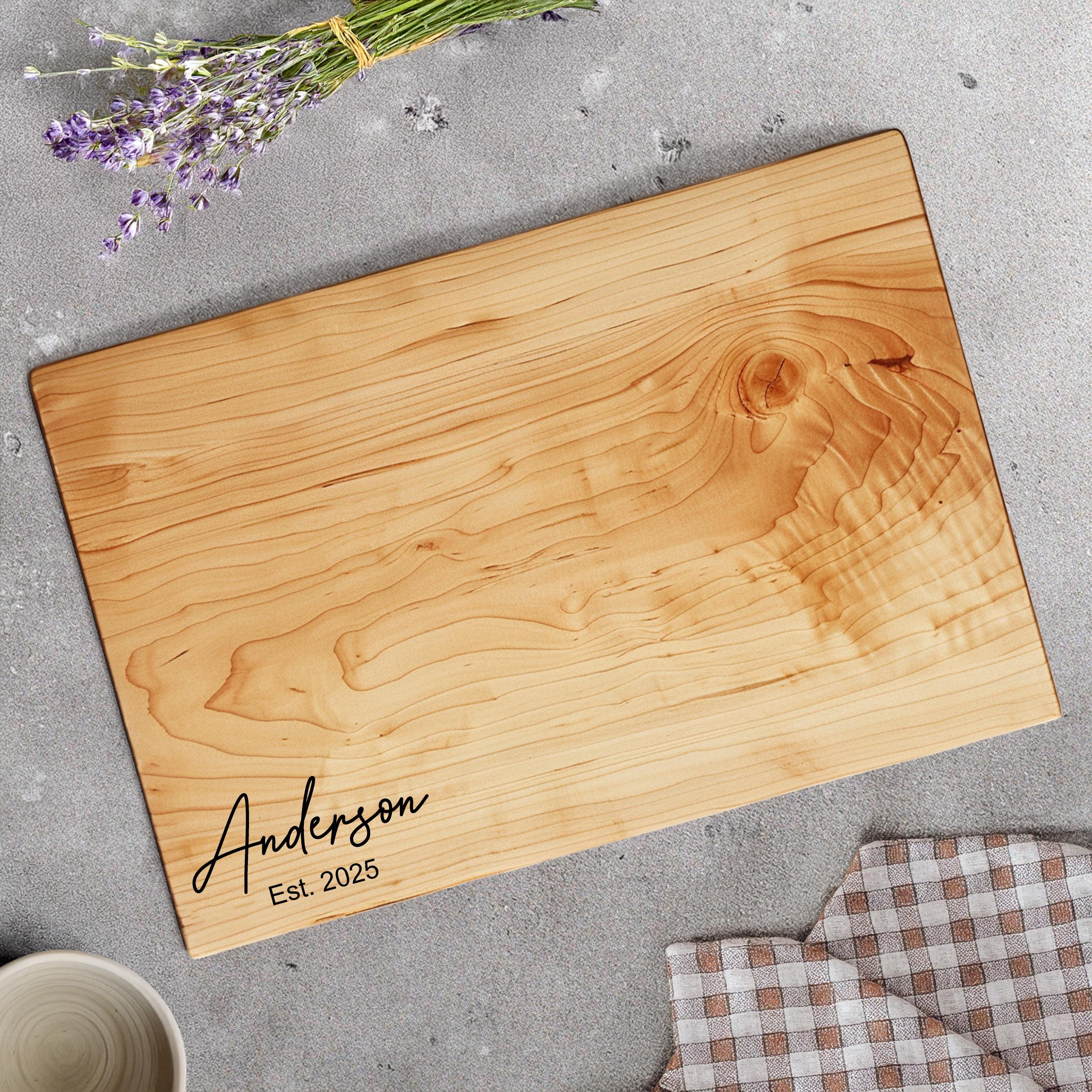 Solid One Piece Cutting Board – Walnut, Cherry, Maple – Single Piece of Hardwood No Glue, Wooden Charcuterie Board