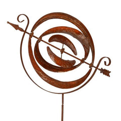 Armillary Sphere Wind Spinner — Metal Garden Ornament