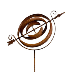 Armillary Sphere Wind Spinner — Metal Garden Ornament