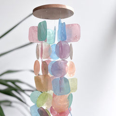 Rainbow Wind Chime Coastal Decoration Beach Accessory Outdoor Hanging Garden Decor Bali Style Capiz Shell
