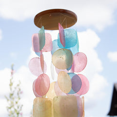 Rainbow Wind Chime Coastal Decoration Beach Accessory Outdoor Hanging Garden Decor Bali Style Capiz Shell