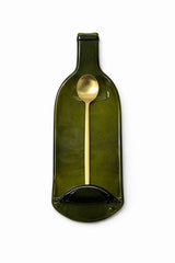 Recycled Wine Bottle Spoon Rest | Fused Glass Kitchen Tray