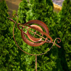 Armillary Sphere Wind Spinner — Metal Garden Ornament