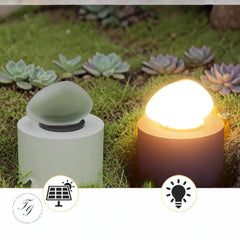 Solar-Powered Outdoor Garden Lights — Waterproof Lantern & Warm Glow Pebble Pathway Set